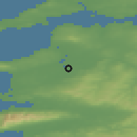 Shaded relief of the 49 km around Lixnaw, drawn from the GMTED2010 grid