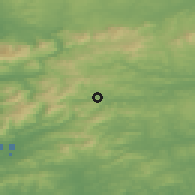 Shaded relief of the 49 km around Ballingeary, drawn from the GMTED2010 grid