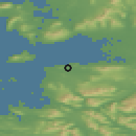 Shaded relief of the 48 km around Louisburgh, drawn from the GMTED2010 grid
