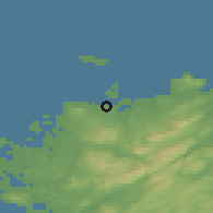 Shaded relief of the 47 km around Meenlaragh, drawn from the GMTED2010 grid
