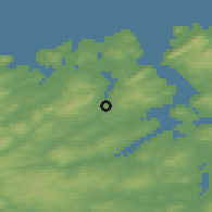 Shaded relief of the 47 km around Milford, drawn from the GMTED2010 grid