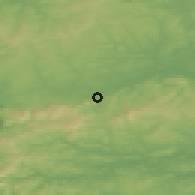 Shaded relief of the 49 km around Millstreet, drawn from the GMTED2010 grid