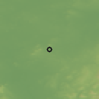 Shaded relief of the 48 km around Milltown, drawn from the GMTED2010 grid