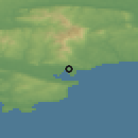 Shaded relief of the 49 km around Ballinroad, drawn from the GMTED2010 grid
