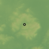 Shaded relief of the 48 km around Moneenroe, drawn from the GMTED2010 grid