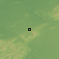 Shaded relief of the 48 km around Moneygall, drawn from the GMTED2010 grid
