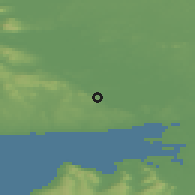 Shaded relief of the 48 km around Moycullen, drawn from the GMTED2010 grid