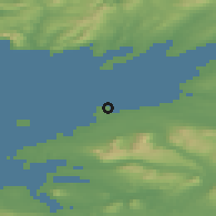 Shaded relief of the 48 km around Mullaghmore, drawn from the GMTED2010 grid