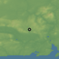 Shaded relief of the 49 km around Mullinavat, drawn from the GMTED2010 grid
