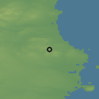 Shaded relief of the 48 km around Naul, drawn from the GMTED2010 grid