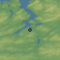 Shaded relief of the 47 km around Newtowncunningham, drawn from the GMTED2010 grid