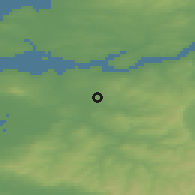 Shaded relief of the 49 km around Newtownsandes, drawn from the GMTED2010 grid