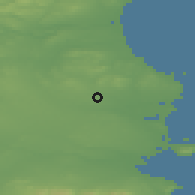 Shaded relief of the 48 km around Oldtown, drawn from the GMTED2010 grid