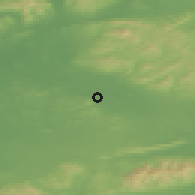 Shaded relief of the 49 km around Pallas Grean, drawn from the GMTED2010 grid