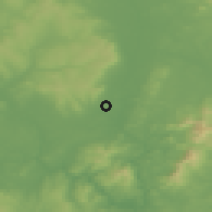 Shaded relief of the 48 km around Paulstown, drawn from the GMTED2010 grid