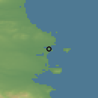 Shaded relief of the 48 km around Portrane, drawn from the GMTED2010 grid