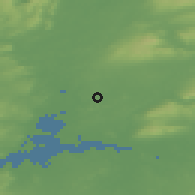 Shaded relief of the 48 km around Quin, drawn from the GMTED2010 grid
