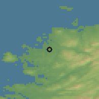 Shaded relief of the 47 km around Rannafast, drawn from the GMTED2010 grid