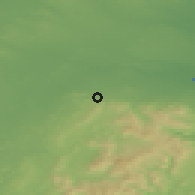 Shaded relief of the 48 km around Rathcoole, drawn from the GMTED2010 grid