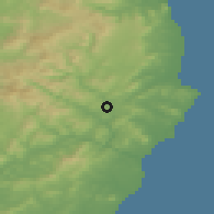 Shaded relief of the 48 km around Rathdrum, drawn from the GMTED2010 grid