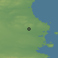 Shaded relief of the 48 km around Ballyboghil, drawn from the GMTED2010 grid