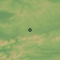 Shaded relief of the 49 km around Rathmore, drawn from the GMTED2010 grid