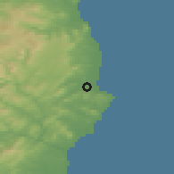 Shaded relief of the 48 km around Rathnew, drawn from the GMTED2010 grid