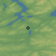 Shaded relief of the 48 km around Saint Johnston, drawn from the GMTED2010 grid