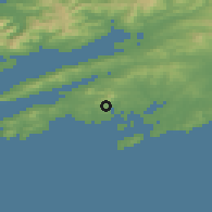 Shaded relief of the 49 km around Schull, drawn from the GMTED2010 grid