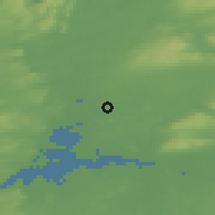 Shaded relief of the 48 km around Ballycannan, drawn from the GMTED2010 grid