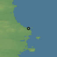 Shaded relief of the 48 km around Skerries, drawn from the GMTED2010 grid