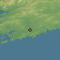 Shaded relief of the 49 km around Skibbereen, drawn from the GMTED2010 grid