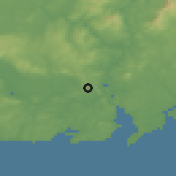Shaded relief of the 49 km around Slieverue, drawn from the GMTED2010 grid