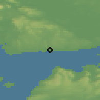 Shaded relief of the 48 km around Spiddle, drawn from the GMTED2010 grid