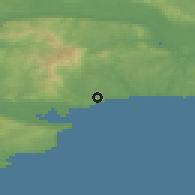 Shaded relief of the 49 km around Stradbally, drawn from the GMTED2010 grid