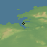 Shaded relief of the 48 km around Strandhill, drawn from the GMTED2010 grid