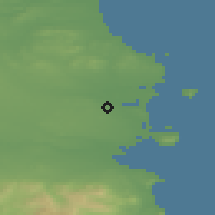 Shaded relief of the 48 km around Swords, drawn from the GMTED2010 grid