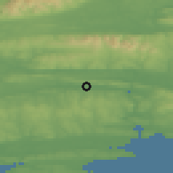 Shaded relief of the 49 km around Tallow, drawn from the GMTED2010 grid