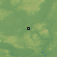 Shaded relief of the 49 km around Thomastown, drawn from the GMTED2010 grid