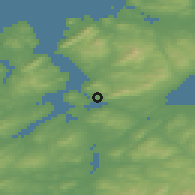 Shaded relief of the 47 km around Tievebane, drawn from the GMTED2010 grid