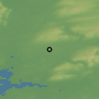 Shaded relief of the 48 km around Tulla, drawn from the GMTED2010 grid