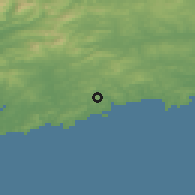 Shaded relief of the 49 km around Unionhall, drawn from the GMTED2010 grid