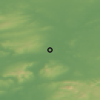 Shaded relief of the 48 km around Whitegate, drawn from the GMTED2010 grid