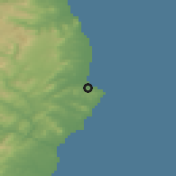 Shaded relief of the 48 km around Wicklow, drawn from the GMTED2010 grid