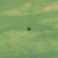 Shaded relief of the 49 km around Ballyhooly, drawn from the GMTED2010 grid