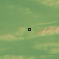 Shaded relief of the 49 km around Ballylanders, drawn from the GMTED2010 grid
