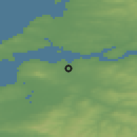 Shaded relief of the 49 km around Ballylongford, drawn from the GMTED2010 grid
