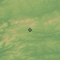 Shaded relief of the 49 km around Ballymakeery, drawn from the GMTED2010 grid
