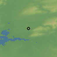 Shaded relief of the 48 km around Ballymulcashel, drawn from the GMTED2010 grid