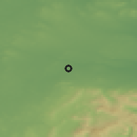 Shaded relief of the 48 km around Ballyoulster, drawn from the GMTED2010 grid